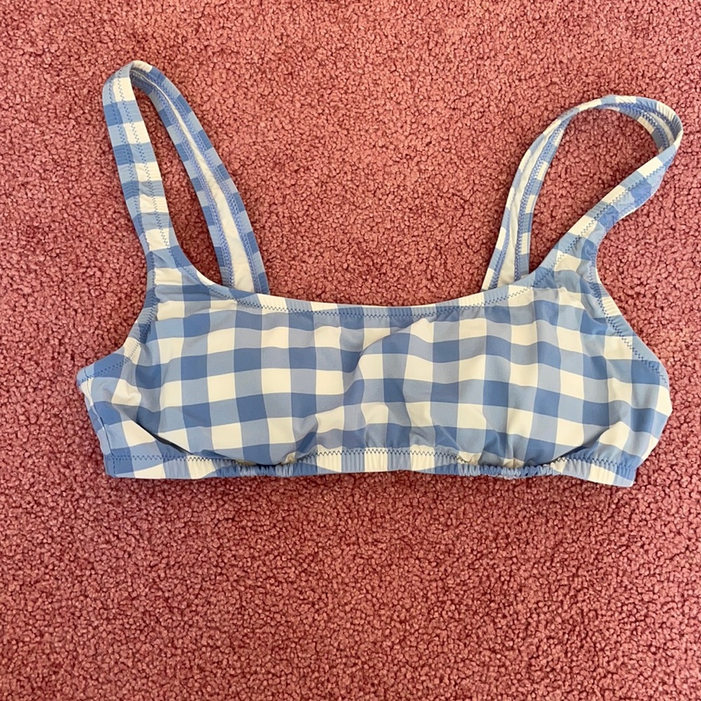 J crew swim checkered top